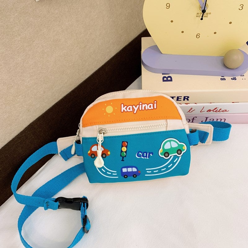 Cute Cartoon Car Foreign-Style Chest Bag Canvas Lightweight Personalized Boy Handsome Waist Bag Girl Children'S Wear Matching Bag - Image 1