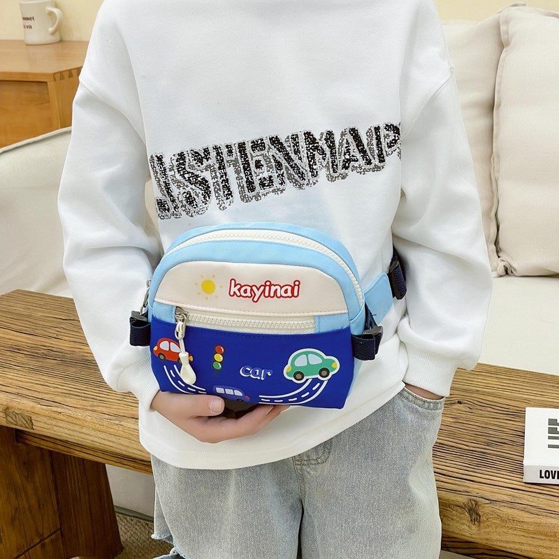 Cute Cartoon Car Foreign-Style Chest Bag Canvas Lightweight Personalized Boy Handsome Waist Bag Girl Children'S Wear Matching Bag - Image 4