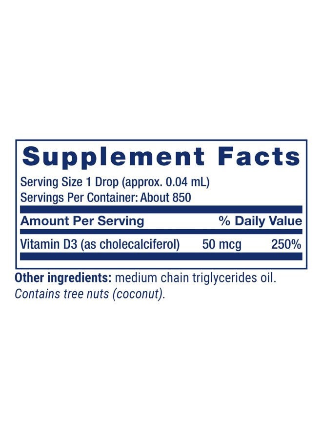 Life Extension Liquid Vitamin D3, 50 mcg (2000 IU), Immune System Support, Bone Health, Whole-Body Health, unflavored, Gluten-Free, Non-GMO, 29.57 ml  - Image 4