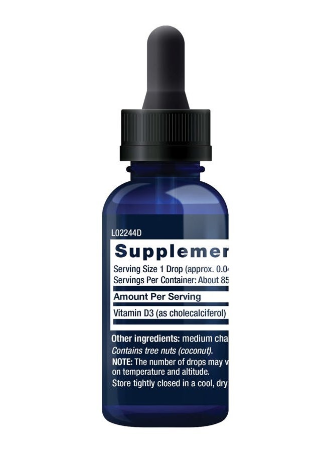 Life Extension Liquid Vitamin D3, 50 mcg (2000 IU), Immune System Support, Bone Health, Whole-Body Health, unflavored, Gluten-Free, Non-GMO, 29.57 ml  - Image 2