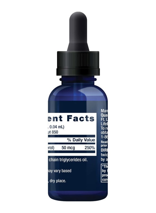 Life Extension Liquid Vitamin D3, 50 mcg (2000 IU), Immune System Support, Bone Health, Whole-Body Health, unflavored, Gluten-Free, Non-GMO, 29.57 ml  - Image 3