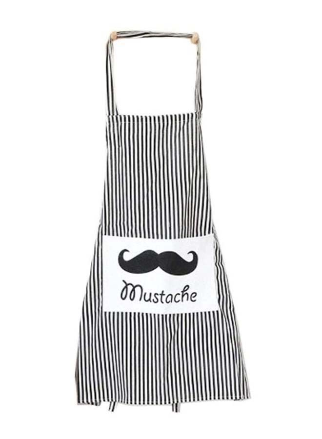 NIBEMINENT Anti-Oil Linen Kitchen Apron Black/White 86 x 59centimeter - Image 1