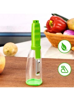 Generic Peeler with Container, Safe Multi Fruit Peeler, Stainless Steel Vegetable Peeler with Non Slip Handle, Hanging Fruit Cutter for Living Room, Bedroom, Office  - Image 3