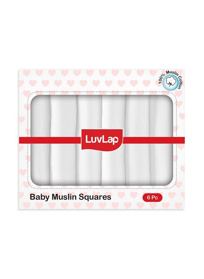 Luvlap 100% Cotton Muslin Baby Swaddle Set Plain Muslin Squares Swaddle Wrap For New Born Baby Size 70Cm X 70Cm 0 18 Month+ Pack Of 6 (Plain White) - Image 2