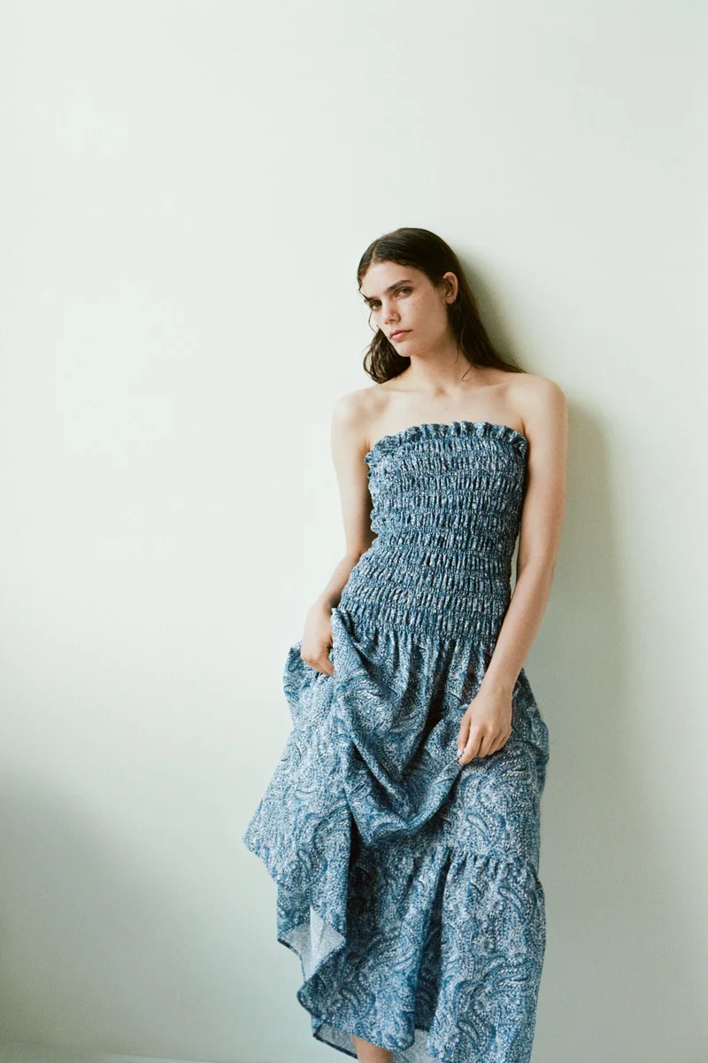 H&M  Smocked bandeau dress for Women | Best Price UAE
