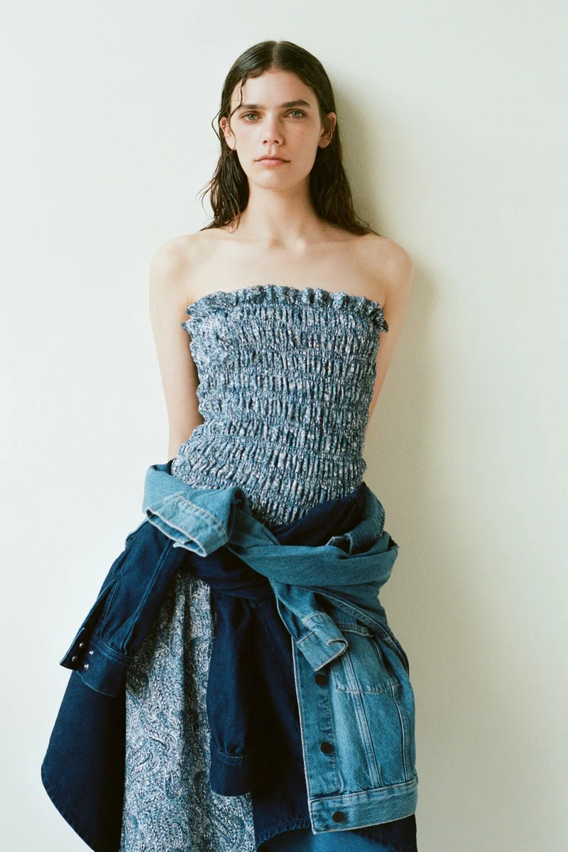 H&M  Smocked bandeau dress for Women | Best Price UAE