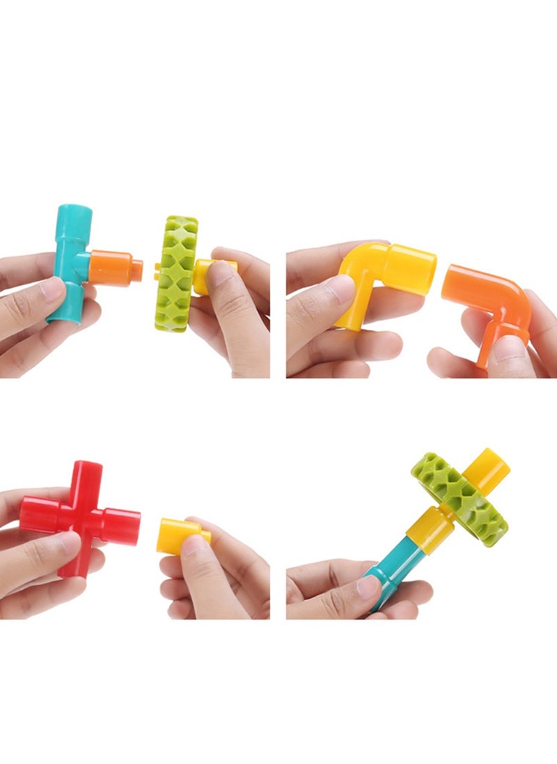 YelaJoy 108 Pcs/Box Tubular Pipes Building Block Spouts Joints Educational Learning Toys Set for Children  - Image 4