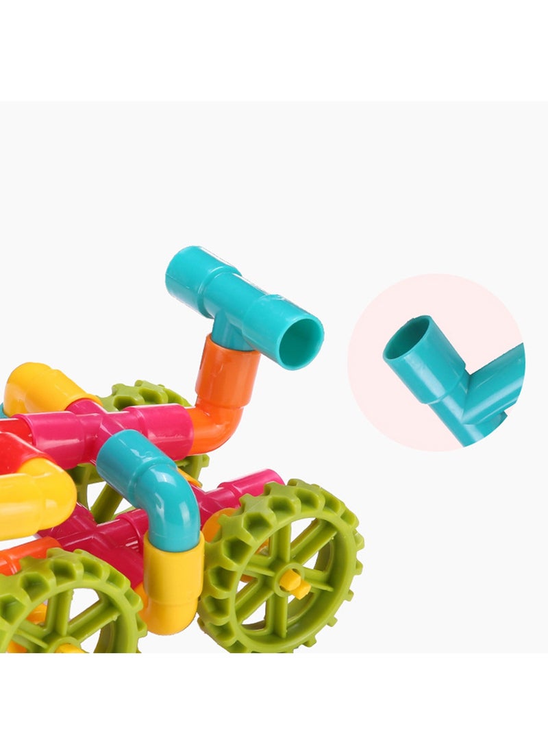 YelaJoy 108 Pcs/Box Tubular Pipes Building Block Spouts Joints Educational Learning Toys Set for Children  - Image 3