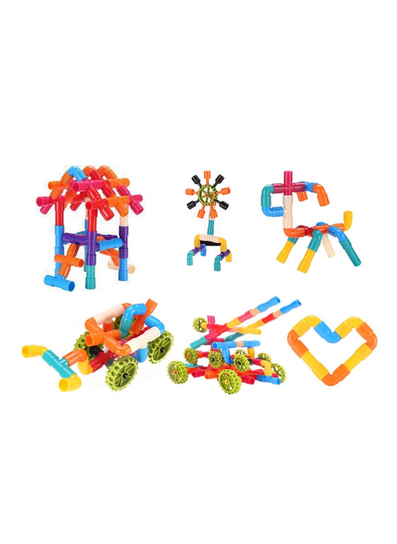 YelaJoy 108 Pcs/Box Tubular Pipes Building Block Spouts Joints Educational Learning Toys Set for Children  - Image 2