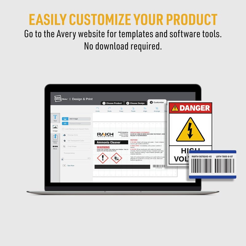 AVERY UltraDuty GHS Chemical Labels for Laser Printers, Waterproof, UV Resistant, 0.5 x 1.75, Pack of 1,500 (60518) - Image 3