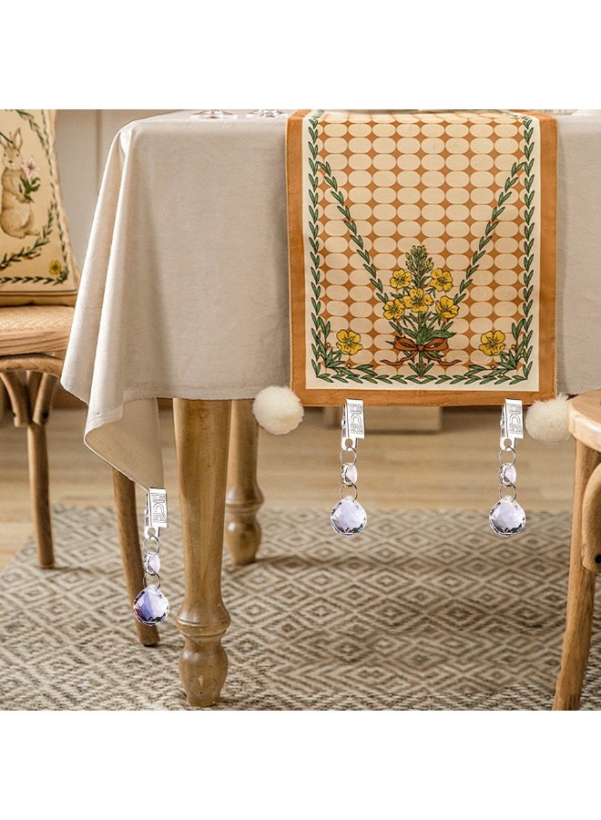 8pcs Crystal Pendant Tablecloth Clip Pendant, Dining Mat Decoration With Metal Clamp,Suitable For Indoor And Outdoor Picnic Tables, Curtains, And Banner Decorations - Image 4