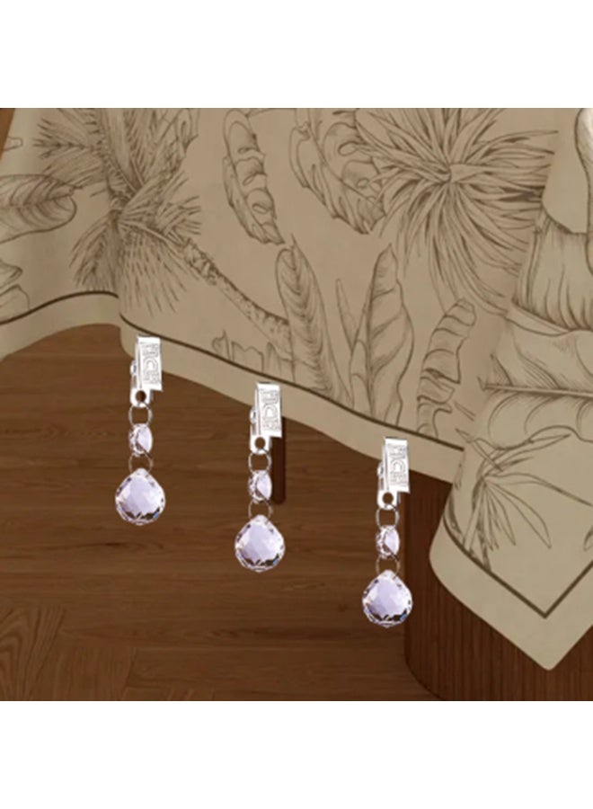 8pcs Crystal Pendant Tablecloth Clip Pendant, Dining Mat Decoration With Metal Clamp,Suitable For Indoor And Outdoor Picnic Tables, Curtains, And Banner Decorations - Image 3