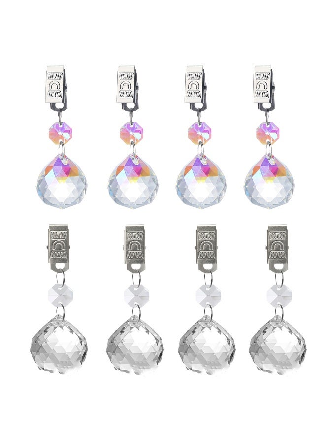 8pcs Crystal Pendant Tablecloth Clip Pendant, Dining Mat Decoration With Metal Clamp,Suitable For Indoor And Outdoor Picnic Tables, Curtains, And Banner Decorations - Image 2