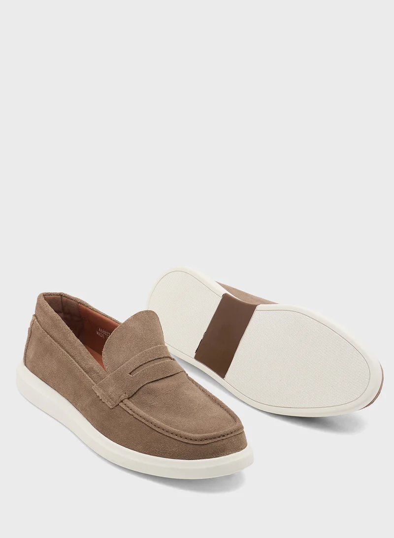 Robert Wood Genuine Leather Suede Casual Loafer Slip Ons