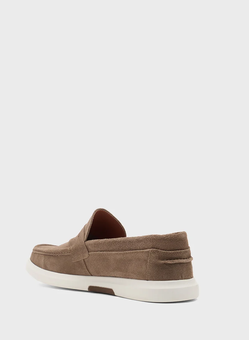 روبرت وود Genuine Leather Suede Casual Loafer Slip Ons