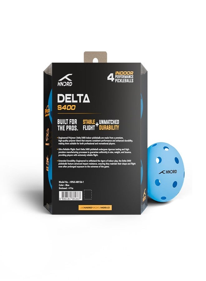 هندرد كرات بيكلبول من هاندرد دلتا S400 | عبوة من 4 كرات | معتمدة من اتحاد بيكلبول الأمريكي | تصميم بـ 26 ثقبًا | كرة بطولة (أزرق) - Image 5