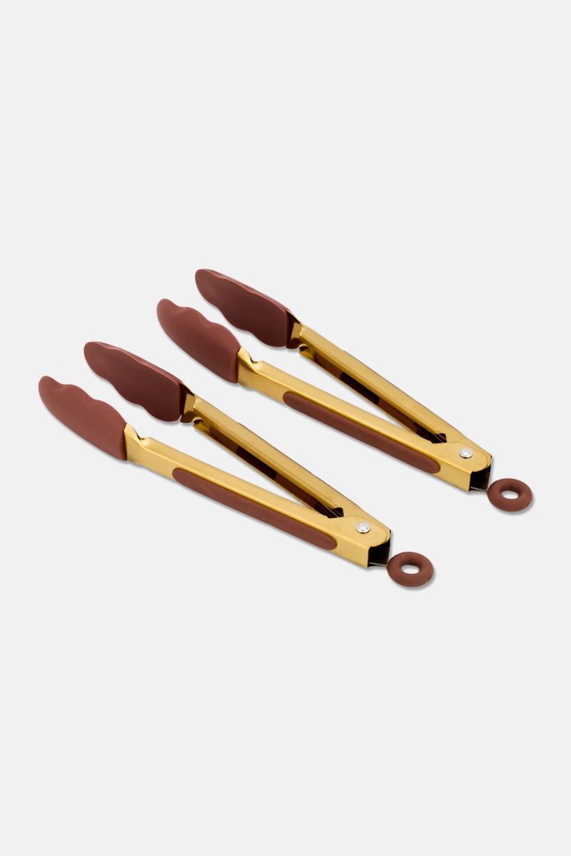 Core Kitchen Mini Silicone Locking Tongs 2 Piece Set, Multicolor - Image 2