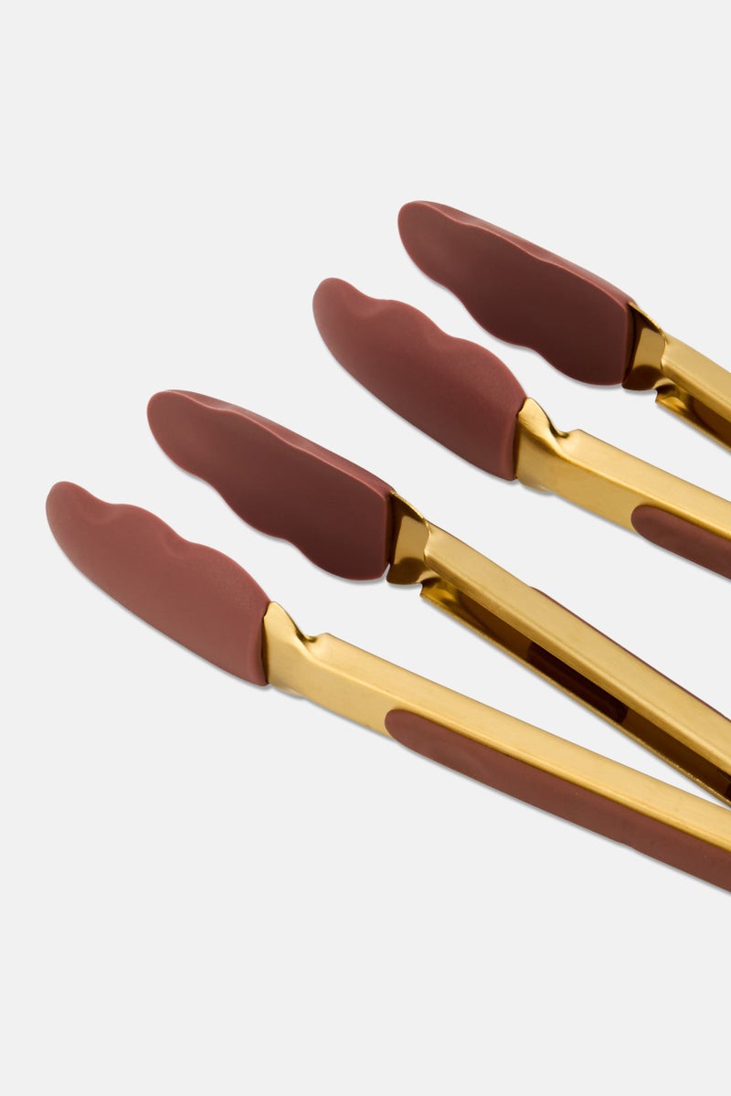 Core Kitchen Mini Silicone Locking Tongs 2 Piece Set, Multicolor - Image 3