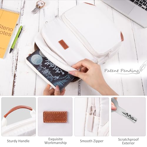 Aplufine Large Book Sleeve with Zipper, Book Pouch(9.5 X 12.5), Book Protector Pouch, Book Sleeve for Book Lovers, Book Cover, Book Carrying Case for Book Accessories, Study Suppliers - Image 3