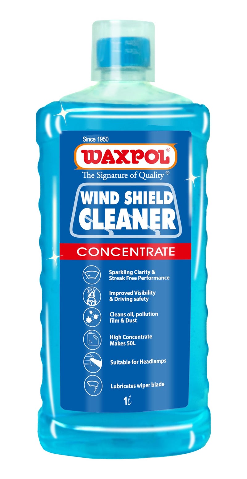 Waxpol Car Windshield Washer Fluid Concentrate Streak Free Wiper Liquid with Anti-Fog, Bug Remover & Headlight Cleaner -1 Litre - Image 1