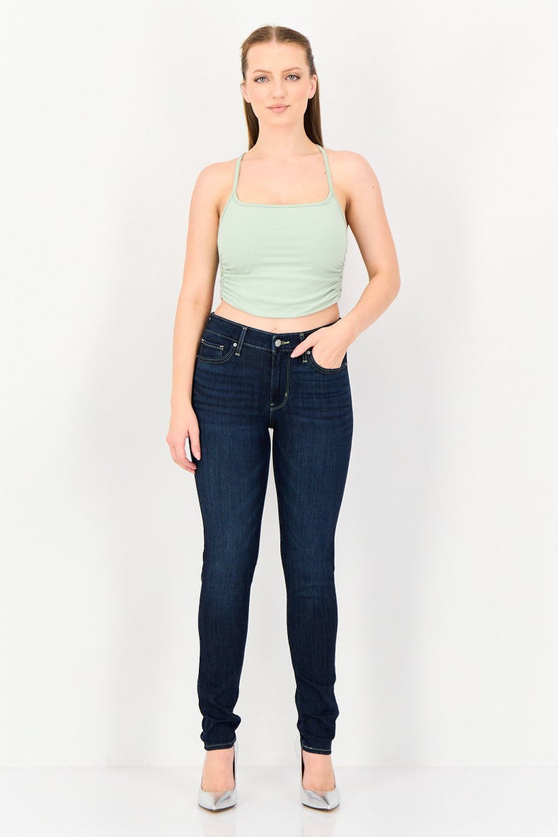 Levi's Women Skinny Fit Washed Stretchable Jeans, Navy - Image 2