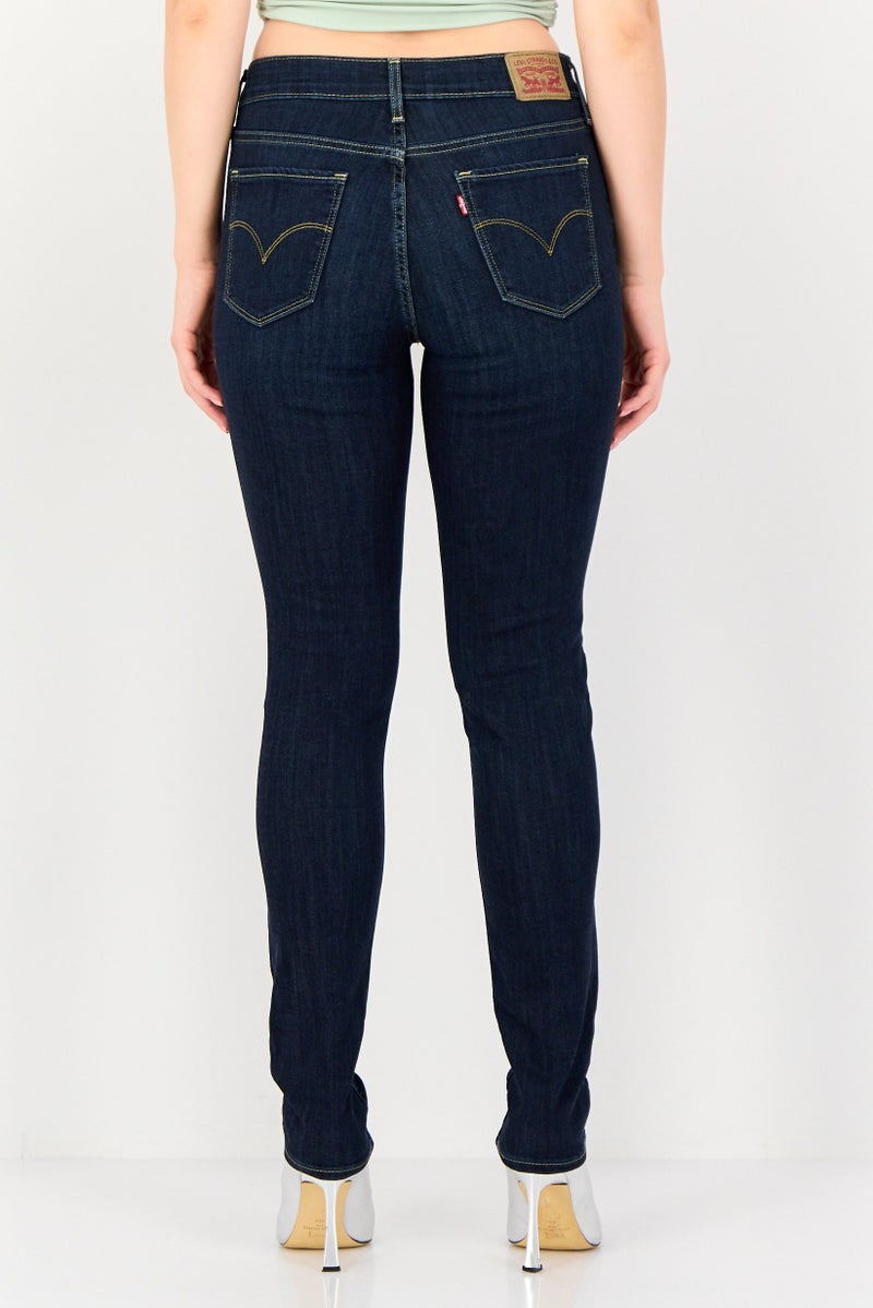 Levi's Women Skinny Fit Washed Stretchable Jeans, Navy - Image 3