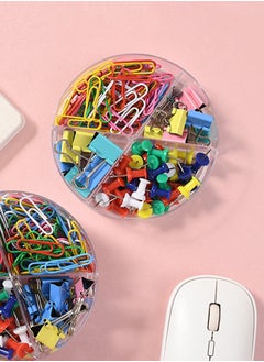 4-in-1 Office Set With Paperclips, Pins and Ticket Holders