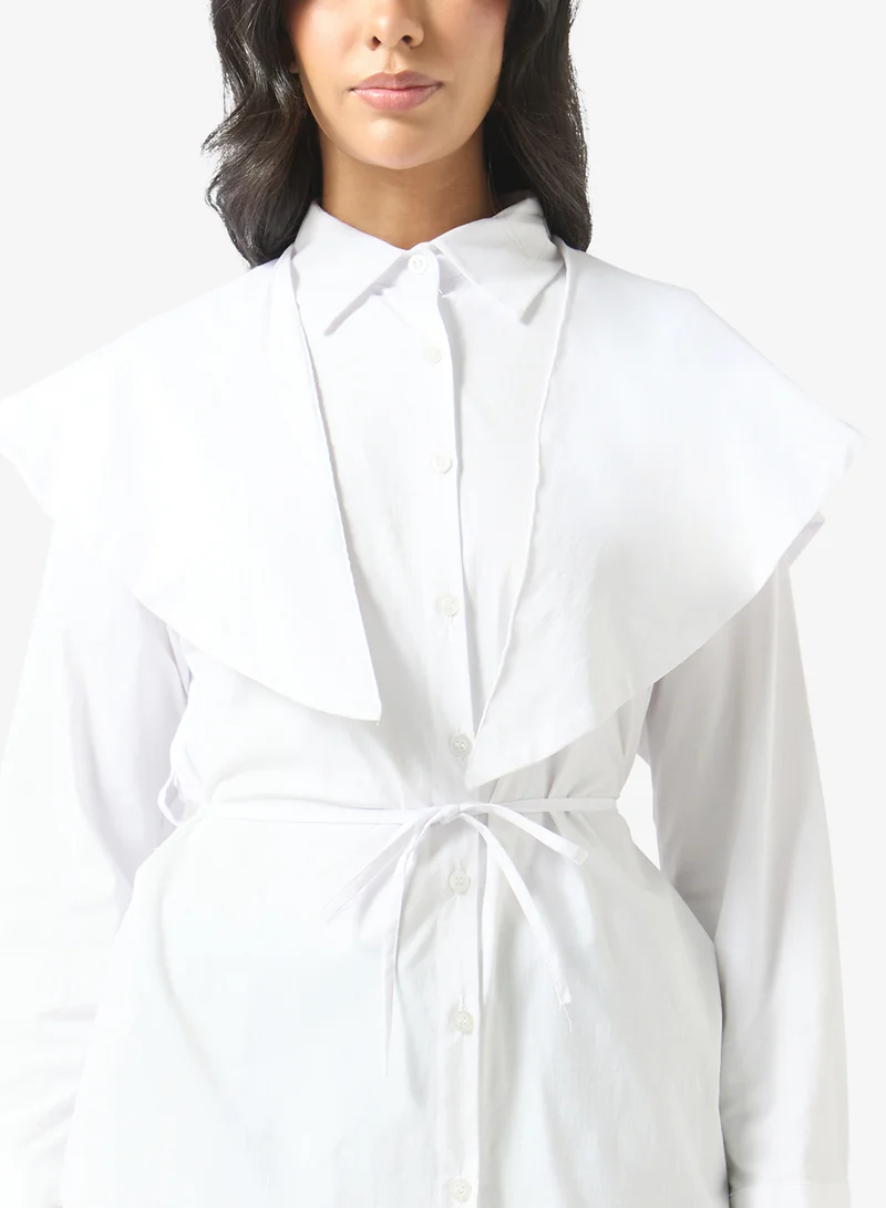 Ella  Shirt With Cape Ruffle for Women | Best Price UAE