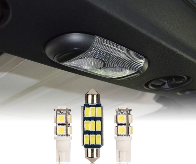 Hooke Road JK Wrangler Dome Light Bulbs, Interior Bright White Upper LED Reading Map Lights Kit for 07-18 Jeep JK Wrangler - 3PCS - Image 1