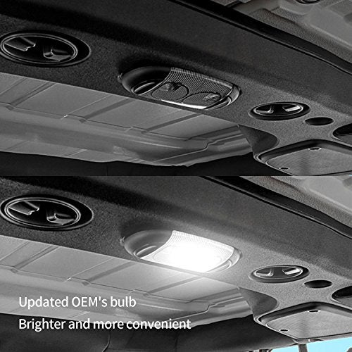 Hooke Road JK Wrangler Dome Light Bulbs, Interior Bright White Upper LED Reading Map Lights Kit for 07-18 Jeep JK Wrangler - 3PCS - Image 2
