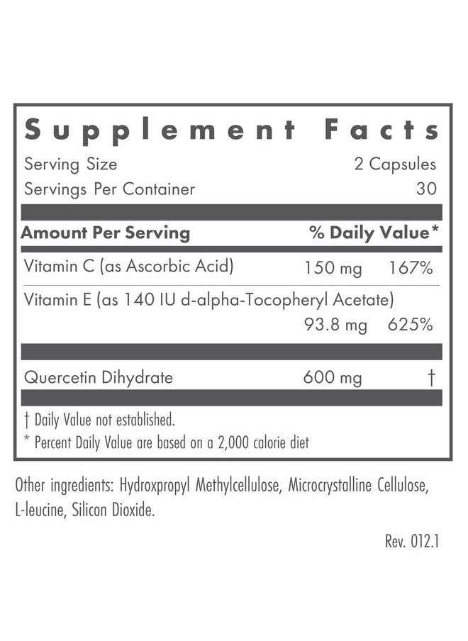 Nutricology Quercetin 300 Bioflavonoid Mast Cell Immune Support 60 Vegetarian Capsules  - Image 3