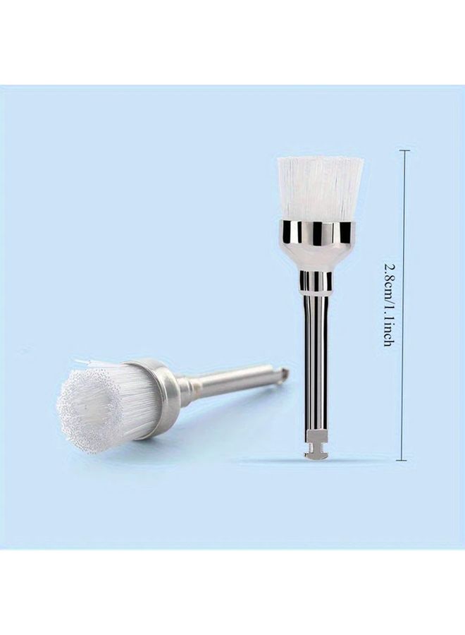 20pcs White Dental Polishing Brushes Nylon Flat Latch Type RA Disposable Single Use - Image 1