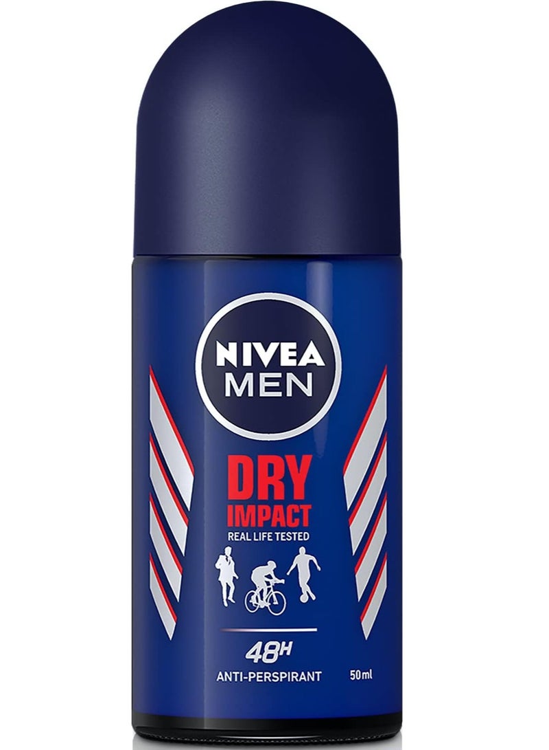 NIVEA MEN Antiperspirant Roll-on for Men, Dry Impact, 2x50ml - Image 3