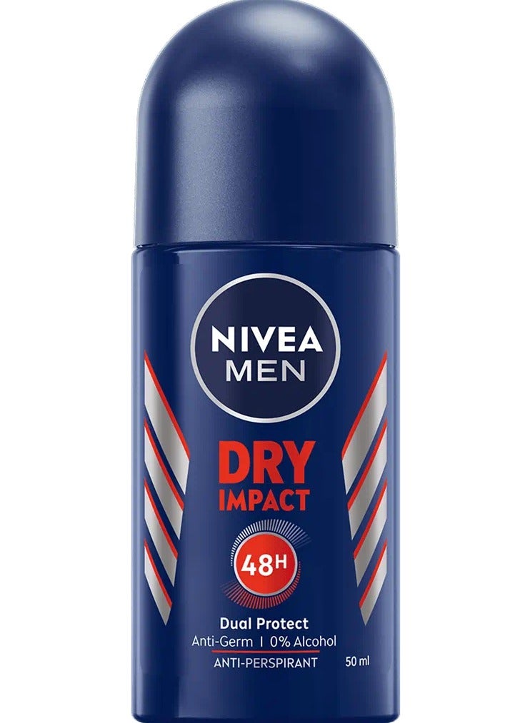 NIVEA MEN Antiperspirant Roll-on for Men, Dry Impact, 2x50ml - Image 2
