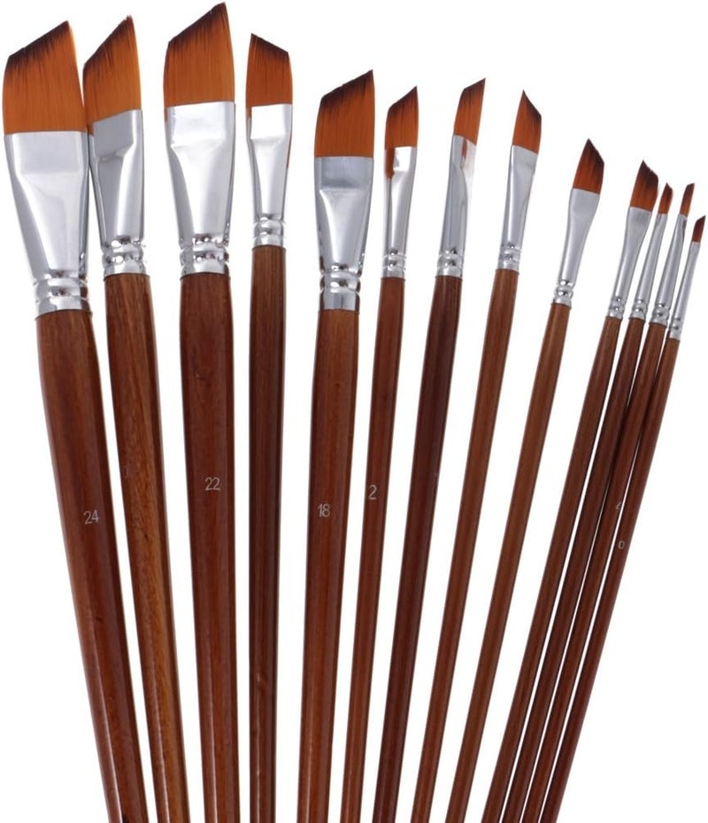 klarako 13pcs Artist Paint Brush Brushes Set Small/Large Thin/Thick Professional Quality  Angle Shader - Image 4