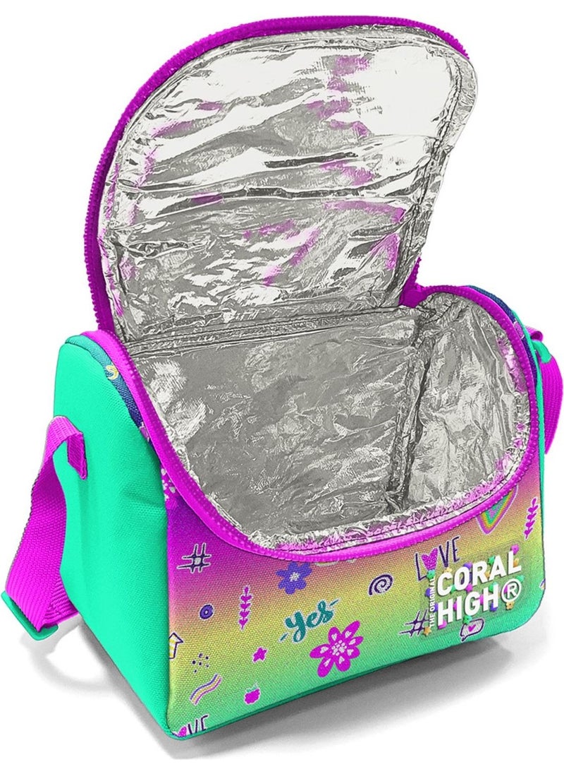 CORAL HIGH Kids Pink Water Green Flamingo Patterned Thermo Lunchbox 11880  - Image 5