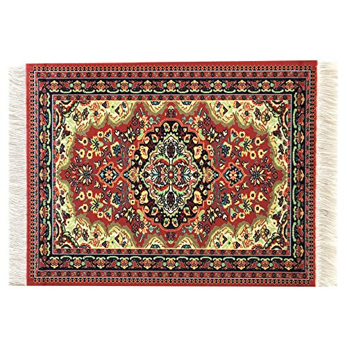 Inusitus Set of 2 Dollhouse Area Rugs Miniature Carpet Accessories for Doll Houses 10 x 7 Inch Rectangular Floor Dcor Oriental Style - Image 5