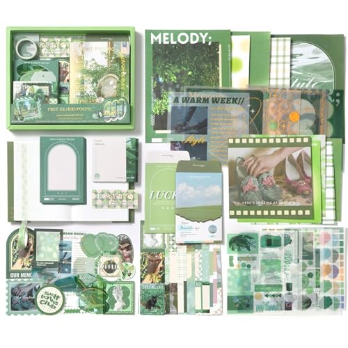 RANUR Vintage Aesthetic Scrapbook Kit With Stickers, Art Bullet Junk Journal Kit With Journaling Or Scrapbooking Supplies Journal Planners Paper Stickers Craft Notebook Collage (Poetry),Multicolor - Image 2