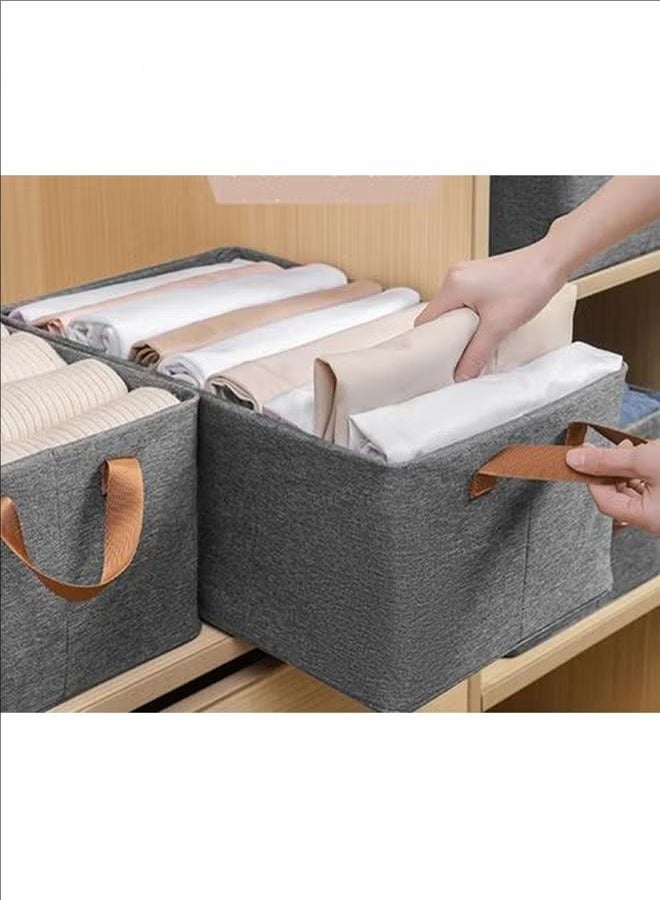 بلومنغ تايم صندوق تخزين بإطار معدني بمقبض ، سلة تخزين رف متعددة الوظائف قابلة للتكديس ، إطار فولاذي قوي ، تصميم قابل للطي ، رمادي - Image 4