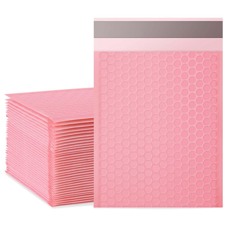 Bubble Mailers 85x11 Inch Padded Bubble Mailers Pack of 50 Bubble Envelopes Opaque Self Seal Adhesive Waterproof Bags for Shipping and Packaging Pink 85x1150Pc
