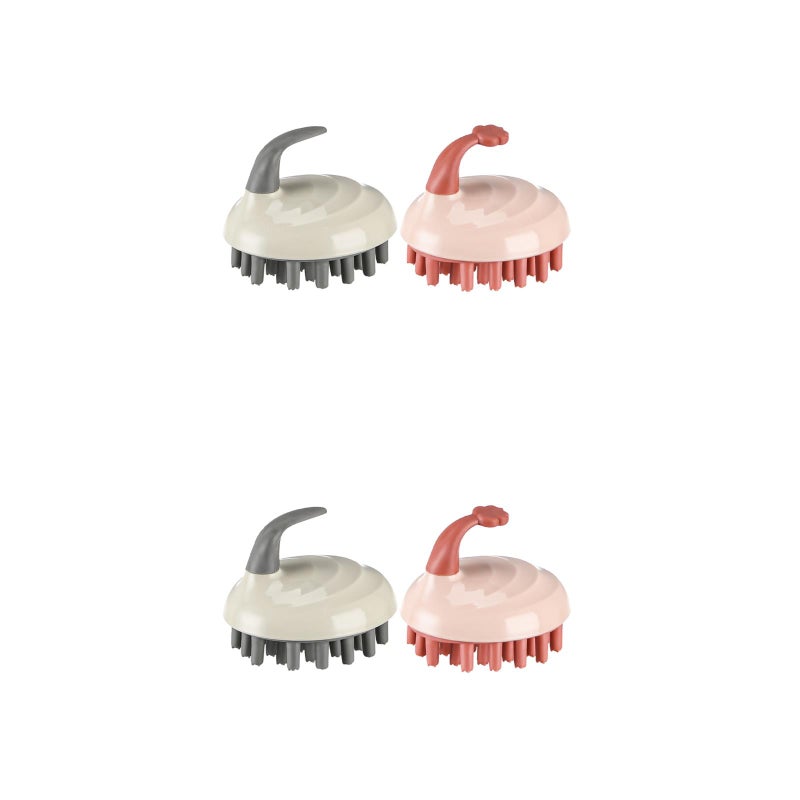 💄 فرشاة شامبو مميزة 4 قطع لتنظيف عميق للكبار والأطفال ألوان متنوعة تدليك فعال للعناية بالشعر - Image 1