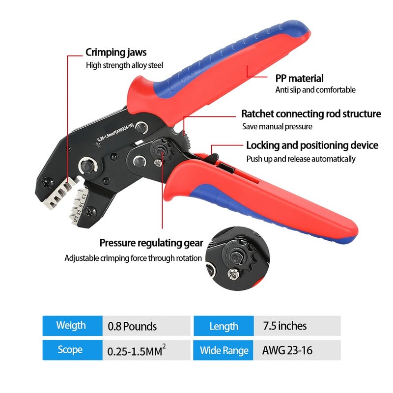 dakewang 24types 900pcs Automotive Pin Connectors Kit, 1/1.5/1.8/2.2/2.3/2.8/3.5mm Male&Female Wire Pins, Non Insulated Wire Terminal Pin Kit. (Crimp Tool) - Image 4
