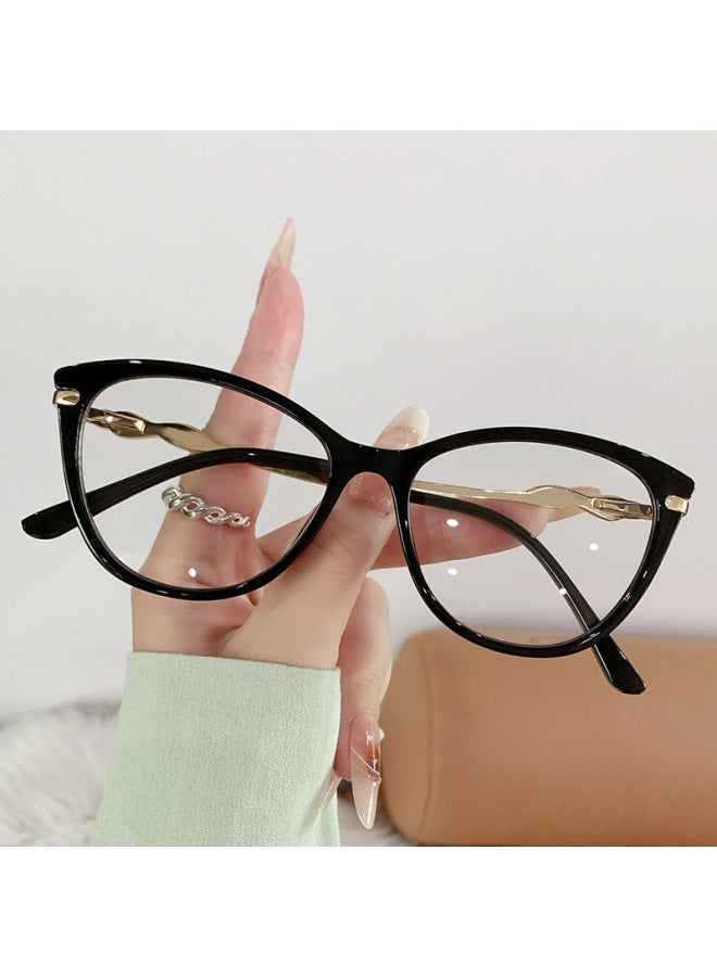 نظارات New Tr Cat Eye Photochromic الحاجبة للضوء الأزرق بإطار بالكاد مرئي، نفس ستايل نجوم الإنترنت، متعددة الاستخدامات ومشددة الوجه بقوة صفر - Image 2