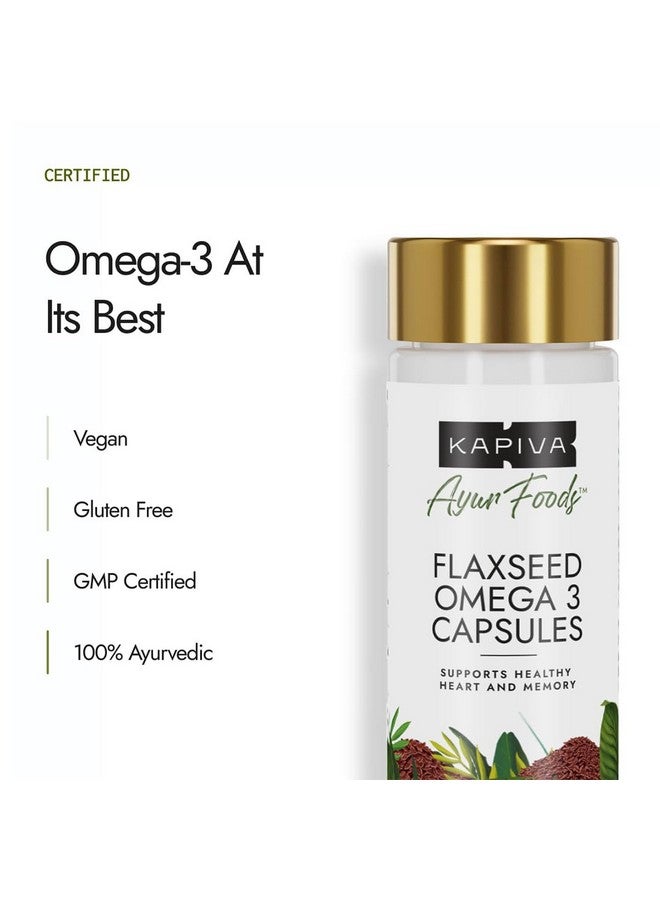 Kapiva Flaxseed Omega 3 Capsules (60N) | Vegetarian Flaxseed Oil Omega | Better Joint & Heart Health - Image 5