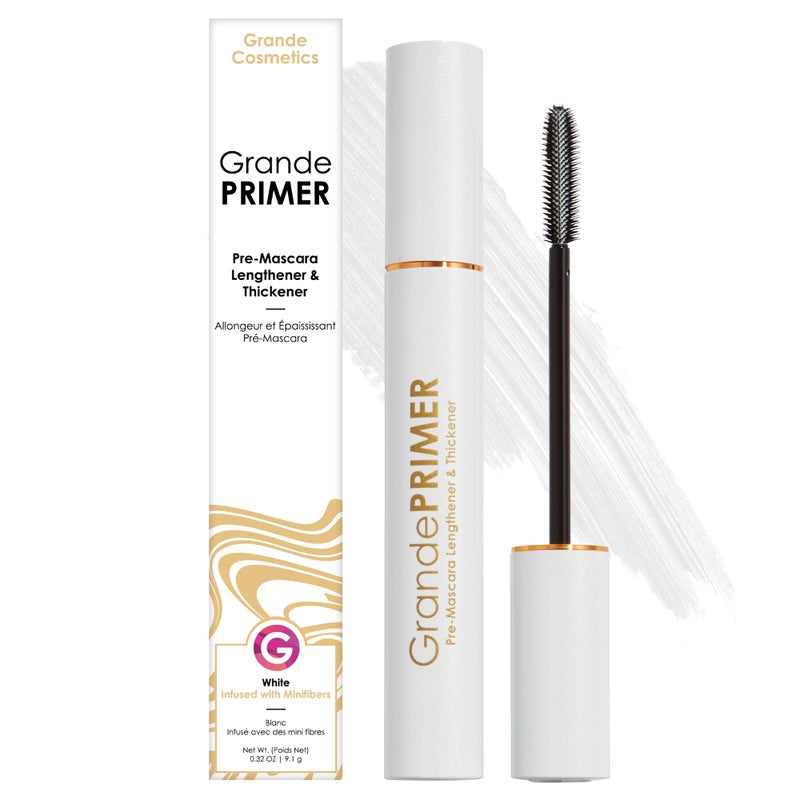 Grande Cosmetics GrandePRIMER Pre-Mascara Lengthener & Thickener with Peptides - Smudge-Proof, Water-Resistant & Contact Lens Safe - for Longer & Thicker Looking Lashes (0.32 oz) - Image 1