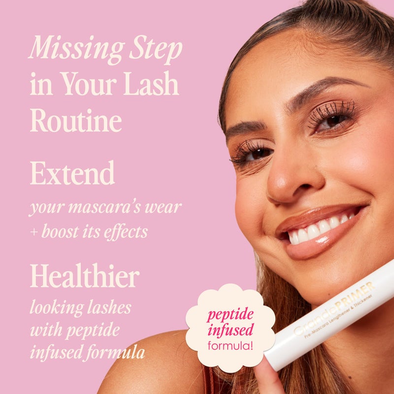 Grande Cosmetics GrandePRIMER Pre-Mascara Lengthener & Thickener with Peptides - Smudge-Proof, Water-Resistant & Contact Lens Safe - for Longer & Thicker Looking Lashes (0.32 oz) - Image 3