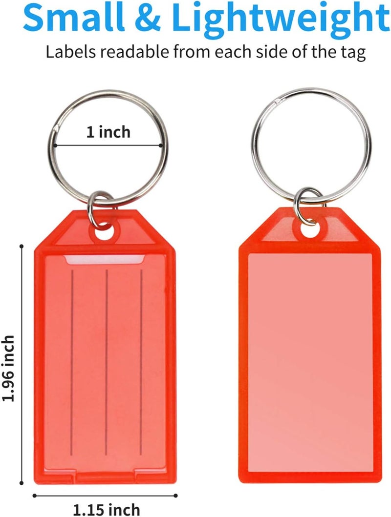 Cuttte 16 Pack Plastic Key Tags, Key Labels with Ring and Label Window, 8 Colors - Image 3