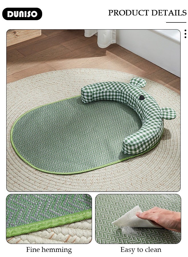 DUNISO Pet Cooling Mat,Summer Cat Cooling Bed With Pillow,70x55cm Washable Dog Cooling Pad, Non-Toxic Foldable Pet Cooling Pad for Medium, Small Breed Dogs Cats, Summer Pet Ice Pad Bed for Indoor Outdoor  - Image 4