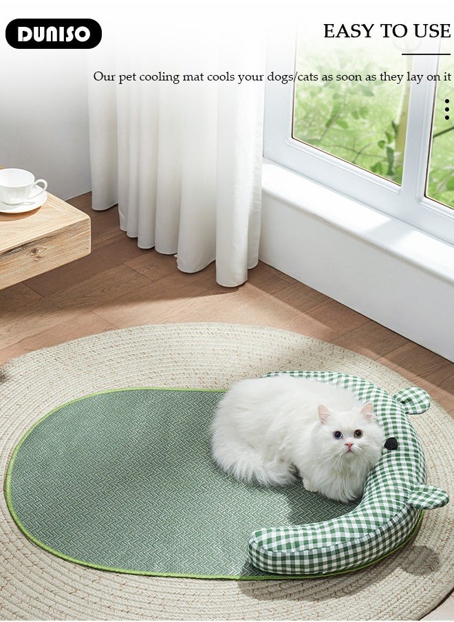 DUNISO Pet Cooling Mat,Summer Cat Cooling Bed With Pillow,70x55cm Washable Dog Cooling Pad, Non-Toxic Foldable Pet Cooling Pad for Medium, Small Breed Dogs Cats, Summer Pet Ice Pad Bed for Indoor Outdoor  - Image 3