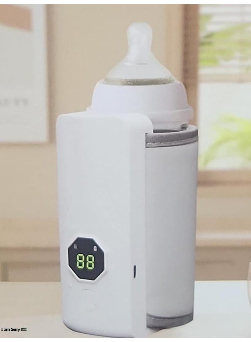 جرين تايجر جهاز تدفئة زجاجات الأطفال المحمول القابل لإعادة الشحن مع شاشة عرض رقمية لدرجة الحرارة - غلاف تسخين سريع للسفر